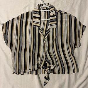 Striped Black and White Women's Top